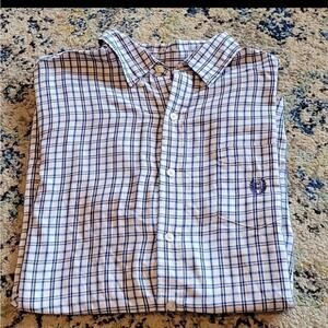 Champs Men's plaid long sleeve button down size Large